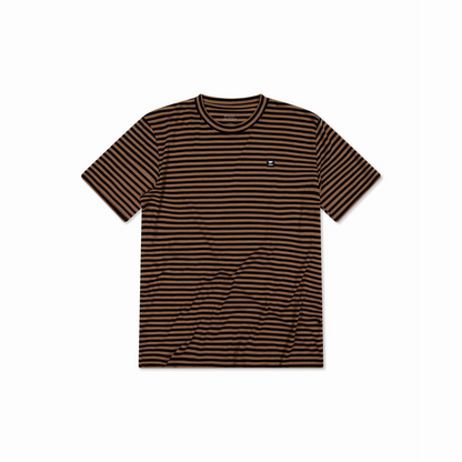 Mons Royale - Men's Icon Merino Classic T-Shirt - MR Stripe Toffee - Futureproof.life