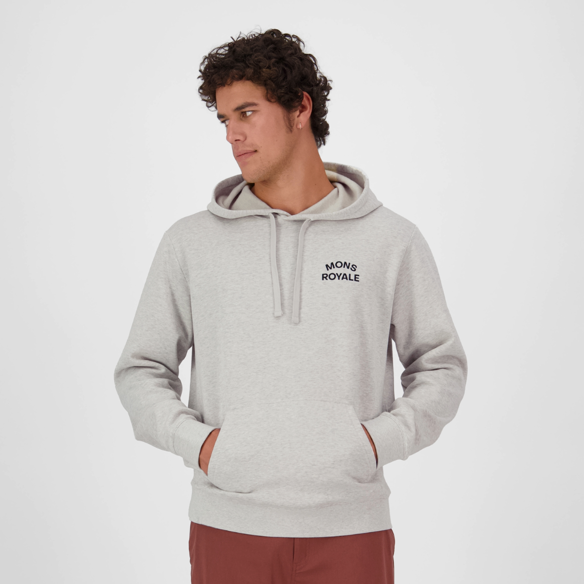 Mons Royale (Sample) - Men's Inversion Merino Hoodie - Light Grey Heather