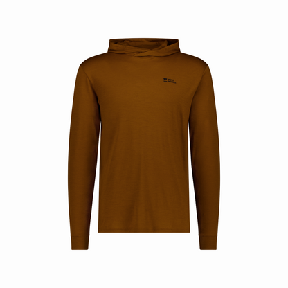 Mons Royale (Sample) - Men's Pivot Merino Long Sleeve Hood - Caramel - Futureproof.life