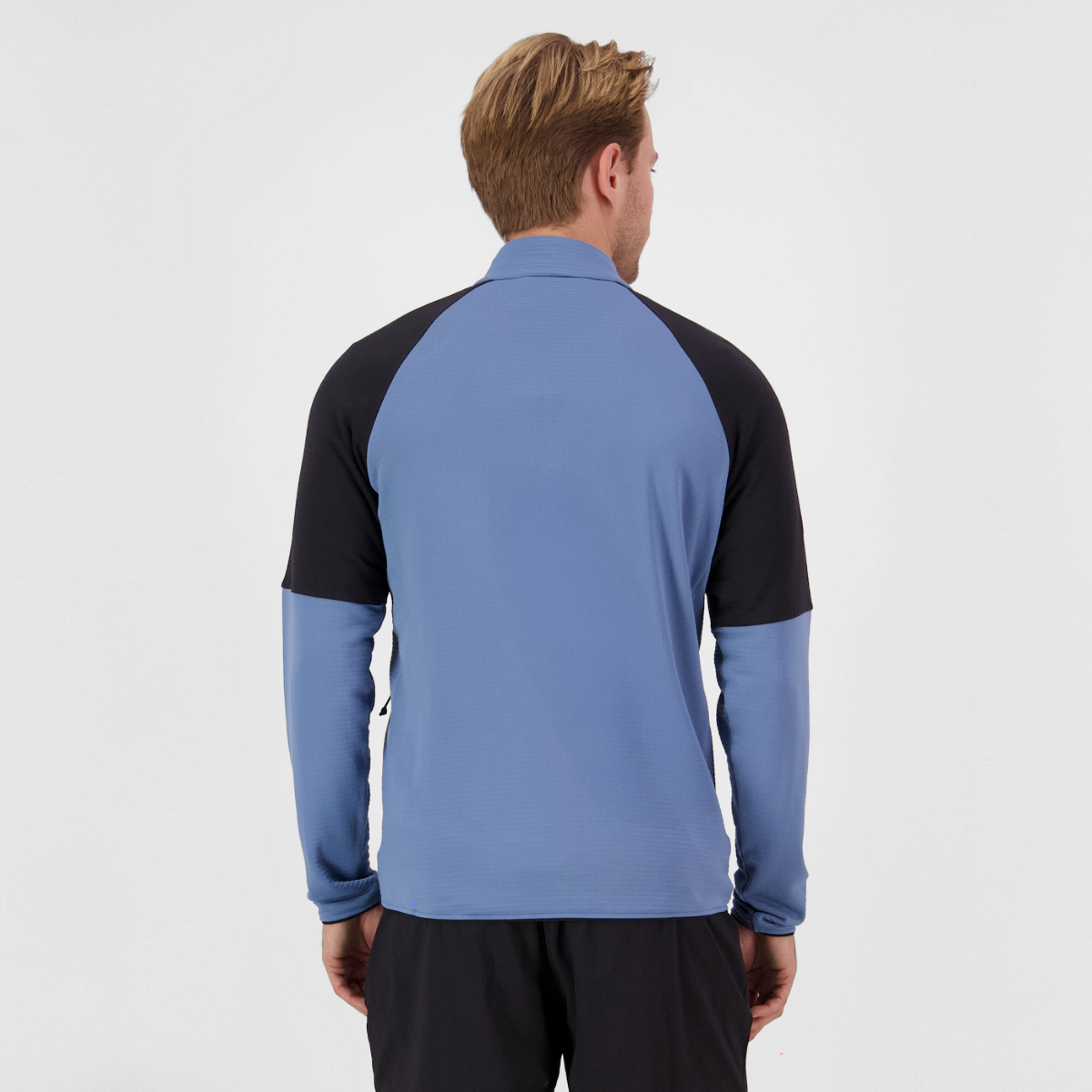 Mons Royale (Sample) - Men's Quad Merino Fleece Jacket - Horizon Blue/Black