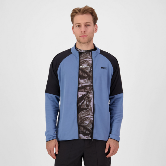Mons Royale (Sample) - Men's Quad Merino Fleece Jacket - Horizon Blue/Black