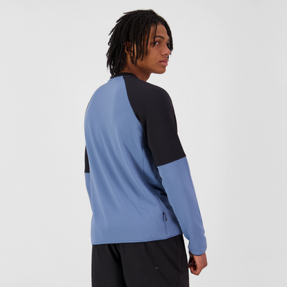 Mons Royale (Sample) - Men's Quad Merino Fleece Pullover - Horizon Blue/Black