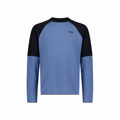 Mons Royale (Sample) - Men's Quad Merino Fleece Pullover - Horizon Blue/Black