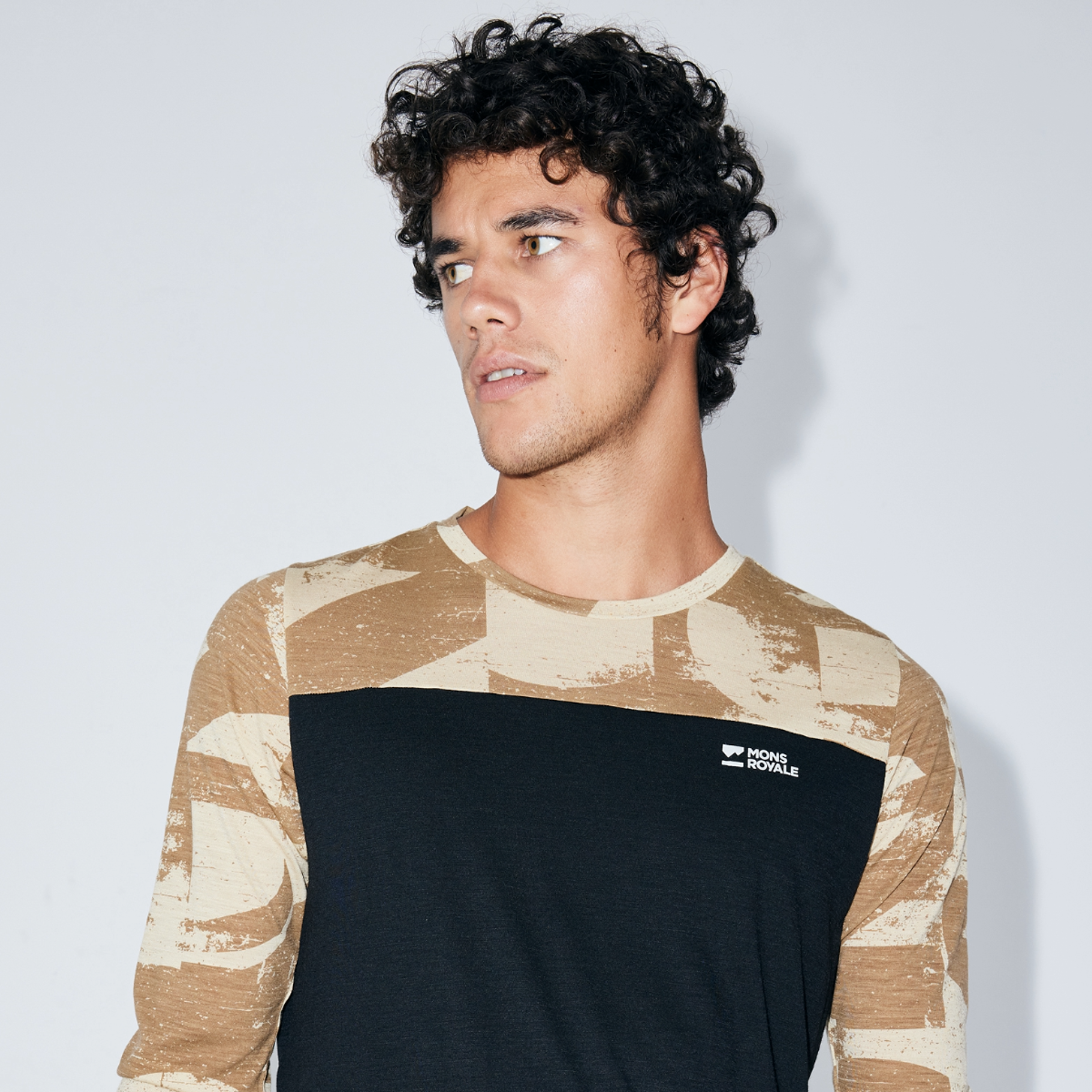 Mons Royale (Sample) - Men's Diversion Merino Bike Jersey Long Sleeve - MR Grunge/Black - Futureproof.life