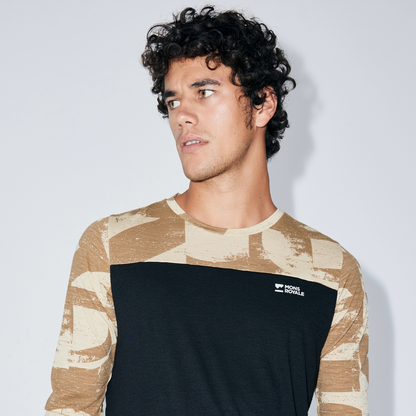 Mons Royale (Sample) - Men's Diversion Merino Bike Jersey Long Sleeve - MR Grunge/Black - Futureproof.life