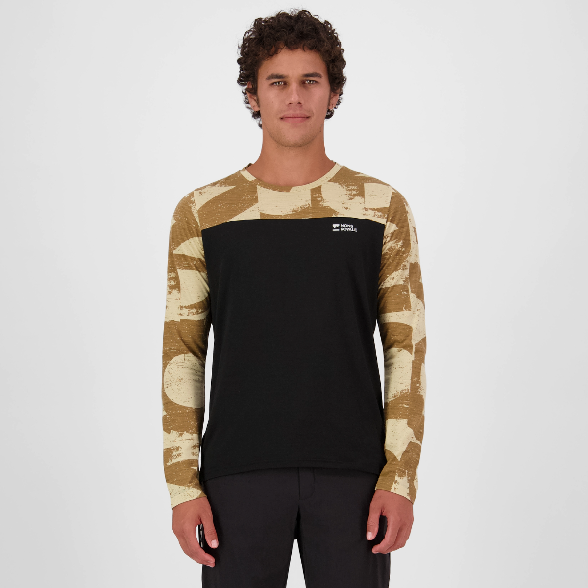 Mons Royale (Sample) - Men's Diversion Merino Bike Jersey Long Sleeve - MR Grunge/Black - Futureproof.life