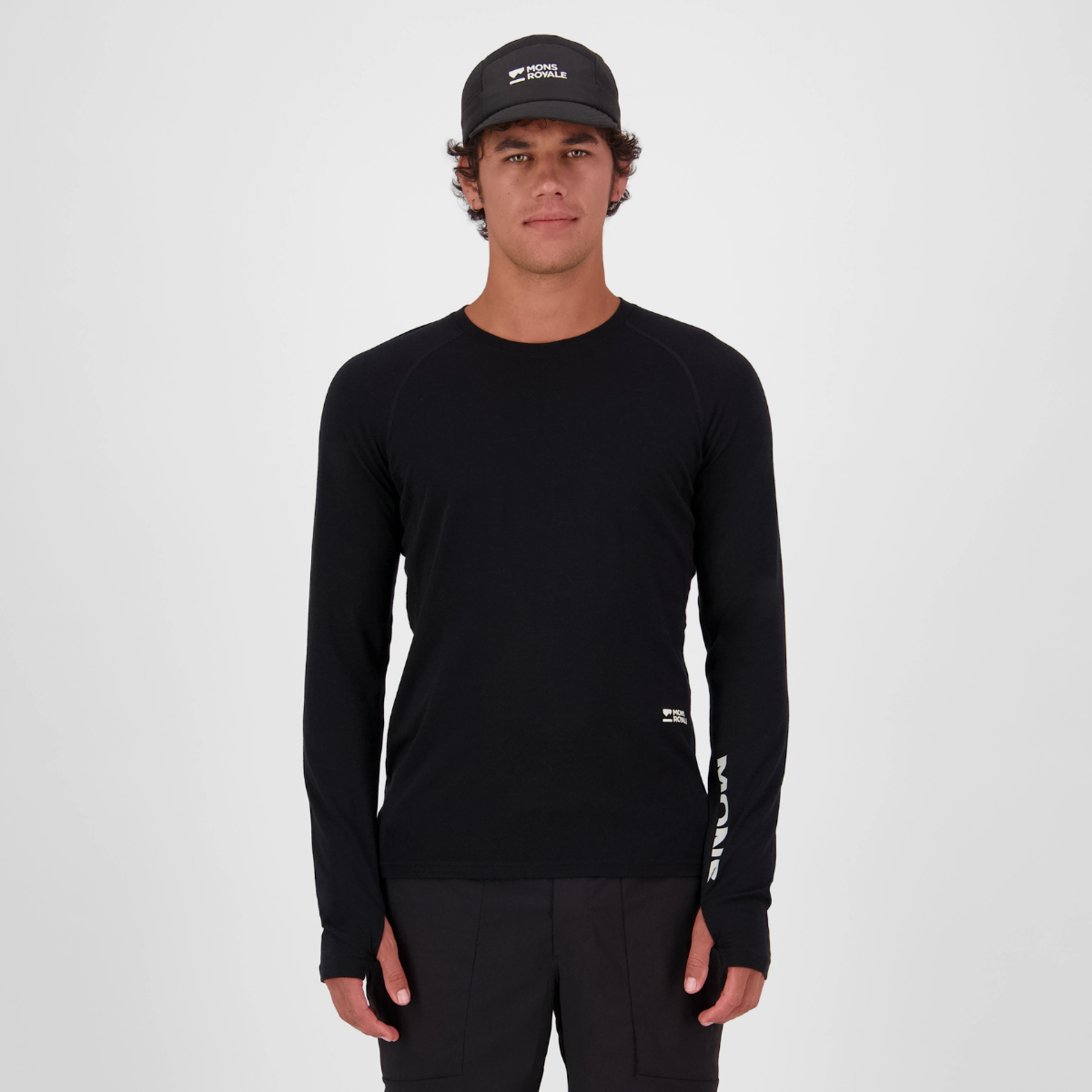 Mons Royale (Sample) - Men's Temple Merino Long Sleeve - Black - Futureproof.life