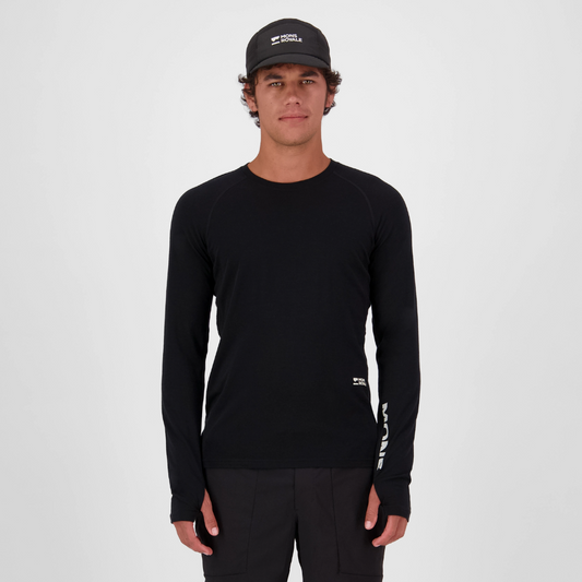 Mons Royale (Sample) - Men's Temple Merino Long Sleeve - Black - Futureproof.life
