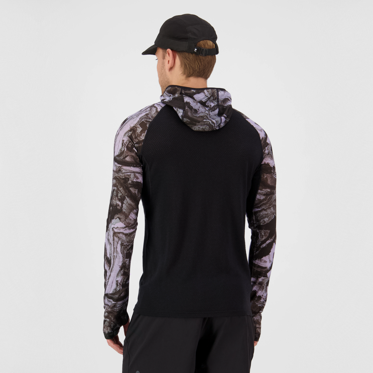Mons Royale (Sample) - Men's Temple Merino Long Sleeve Hood - Rock Camo/Black - Futureproof.life
