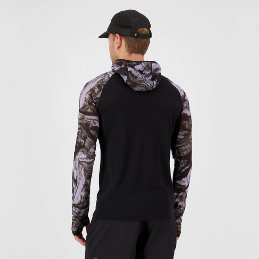 Mons Royale (Sample) - Men's Temple Merino Long Sleeve Hood - Rock Camo/Black - Futureproof.life