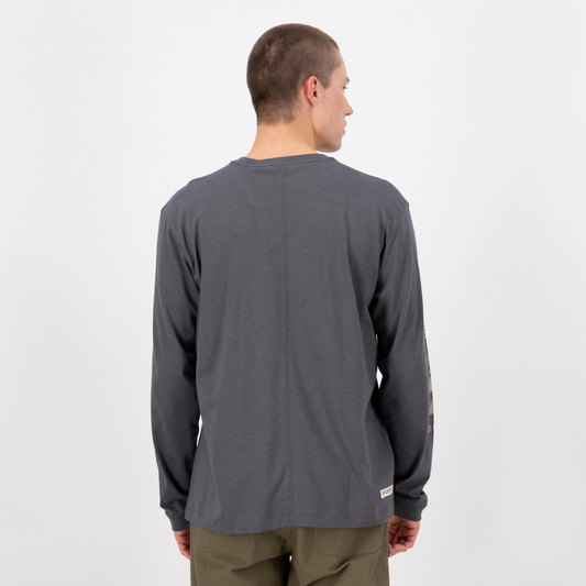 Mons Royale (Sample) - Men's Yonder Merino Organic Cotton Long Sleeve - Vintage Black