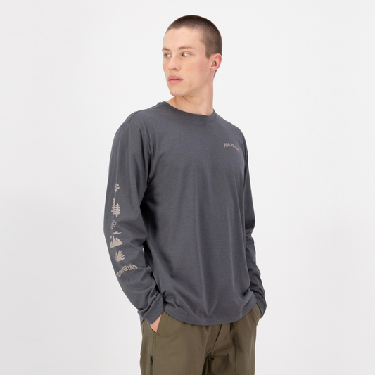 Mons Royale (Sample) - Men's Yonder Merino Organic Cotton Long Sleeve - Vintage Black