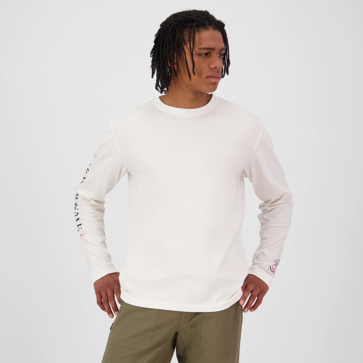 Mons Royale (Sample) - Men's Yonder Merino Organic Cotton Long Sleeve - Vintage White