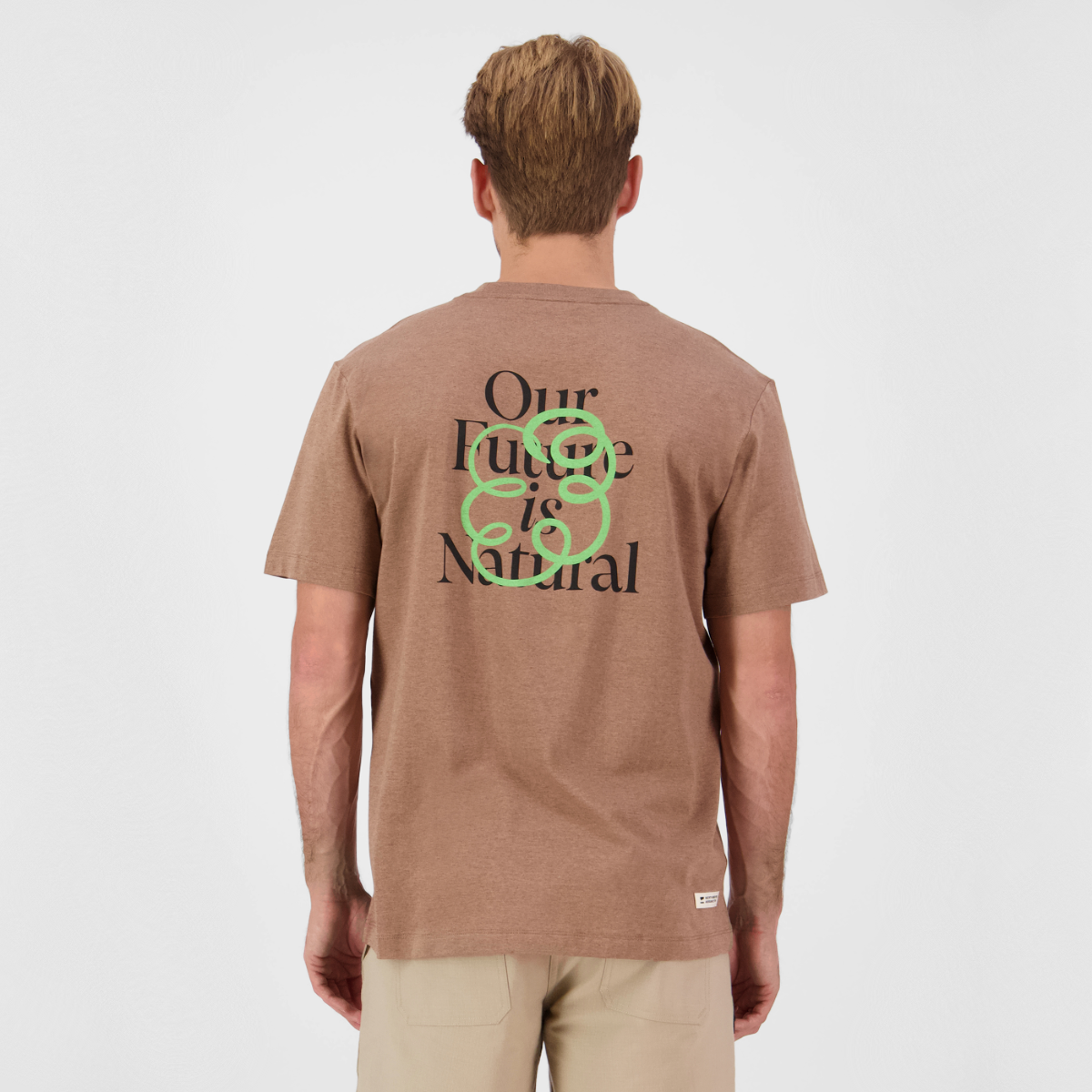 Mons Royale (Sample) - Men's Yonder Merino Organic Cotton T-Shirt - Mocha - Futureproof.life