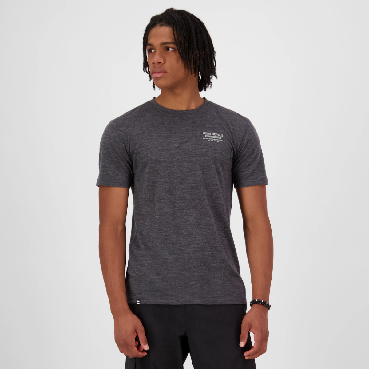 Mons Royale (Sample) - Men's Zephyr Merino Tencel™ T-Shirt - Smoke - Futureproof.life