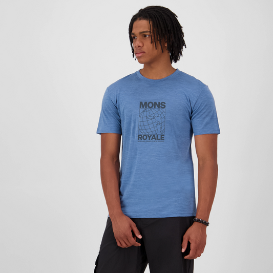 Mons Royale (Sample) - Men's Zephyr Merino Tencel™ T-Shirt - Steel Blue