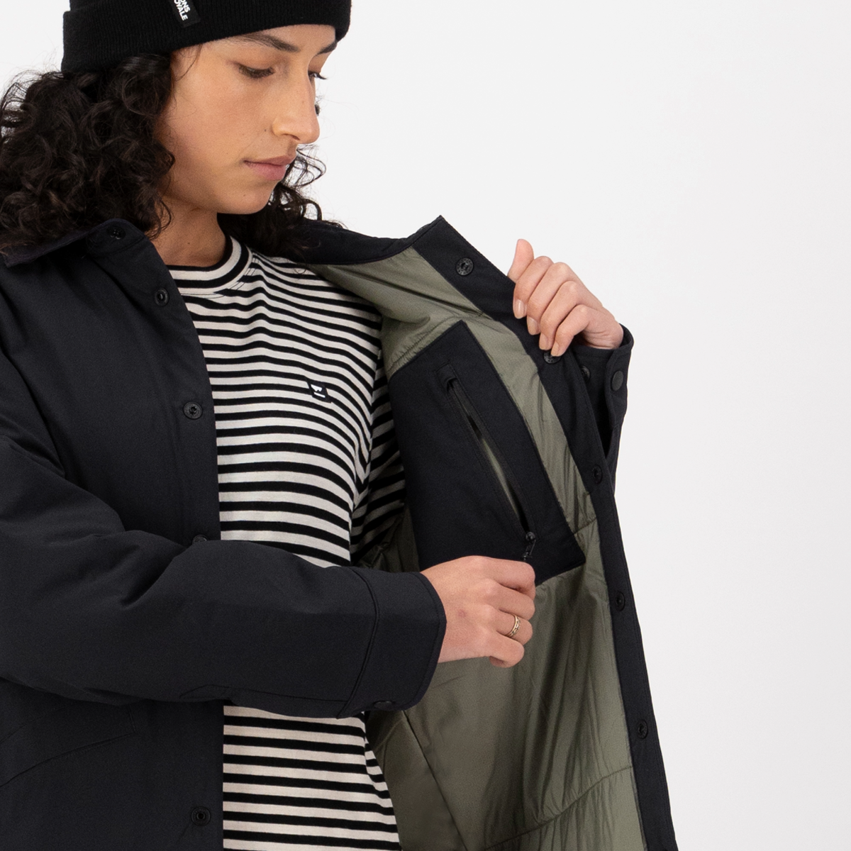Mons Royale (Sample) - Unisex Stacker Merino Insulated Jacket - Black/Basil - Futureproof.life