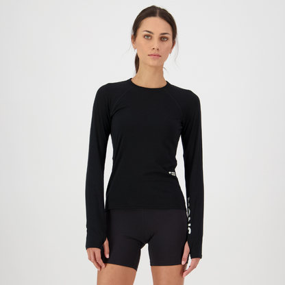 Mons Royale (Sample) - Women's Bella Merino Long Sleeve - Black - Futureproof.life