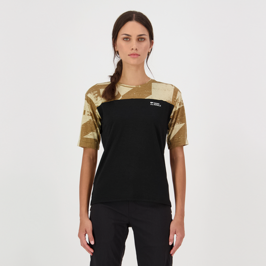 Mons Royale (Sample) - Women's Diversion Merino Bike Jersey Short Sleeve - MR Grunge/Black - Futureproof.life