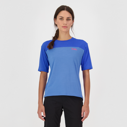 Mons Royale (Sample) - Women's Diversion Merino Bike Jersey Short Sleeve - Ocean/Ultramarine - Futureproof.life