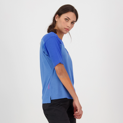 Mons Royale (Sample) - Women's Diversion Merino Bike Jersey Short Sleeve - Ocean/Ultramarine - Futureproof.life