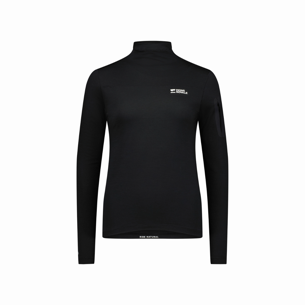 Mons Royale (Sample) - Women's Diversion Merino Mock Neck Long Sleeve - Black