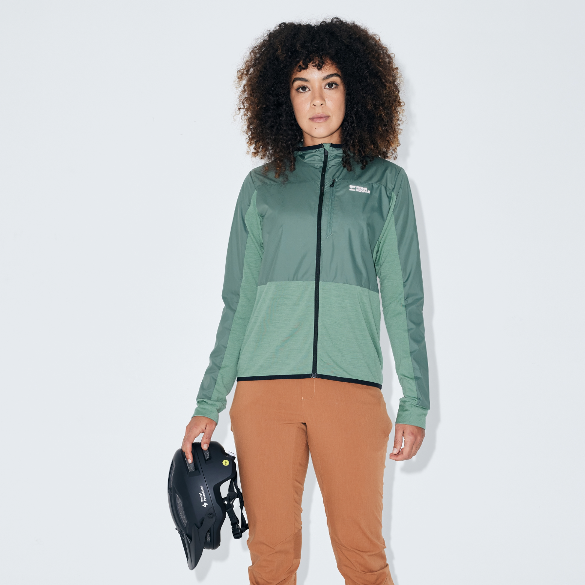 Mons Royale (Sample) - Women's Diversion Merino Wind Jacket - Thyme/Cypress - Futureproof.life