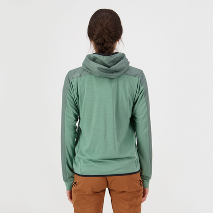 Mons Royale (Sample) - Women's Diversion Merino Wind Jacket - Thyme/Cypress - Futureproof.life