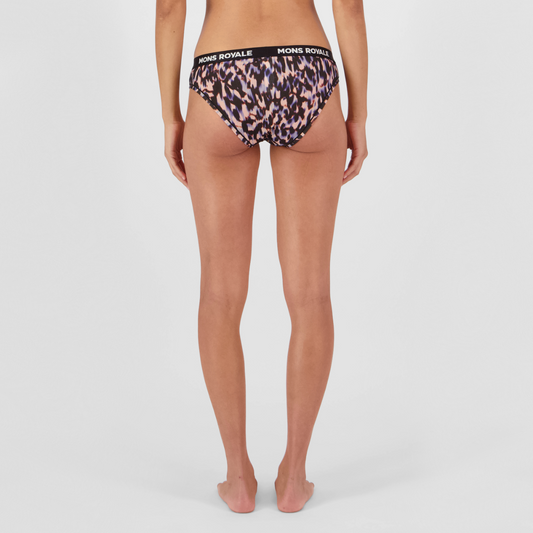 Mons Royale (Sample) - Women's Folo Merino Briefs - Rock Leopard