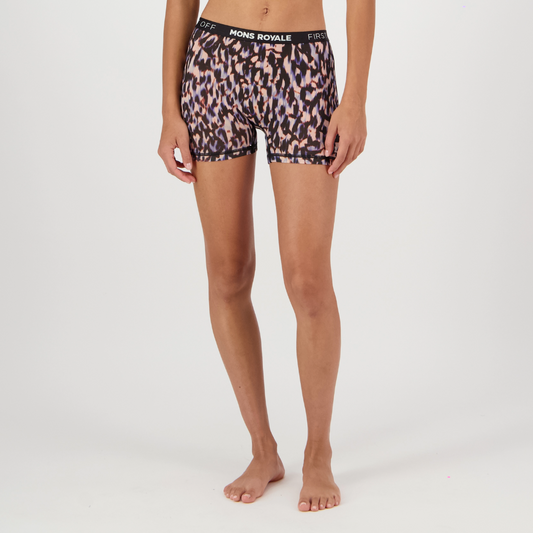 Mons Royale (Sample) - Women's Hannah Merino Hot Pant - Rock Leopard