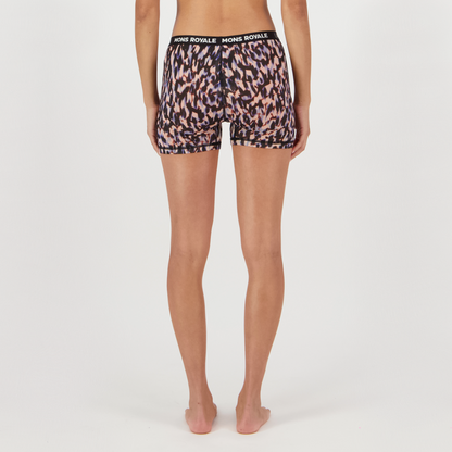 Mons Royale (Sample) - Women's Hannah Merino Hot Pant - Rock Leopard