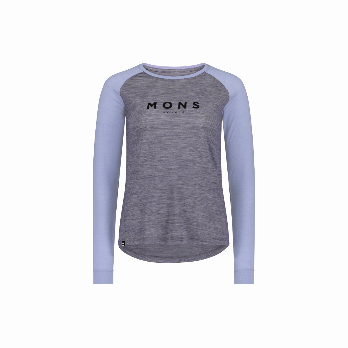 Mons Royale (Sample) - Women's Icon Merino Raglan Long Sleeve - Grey Heather/Skyline