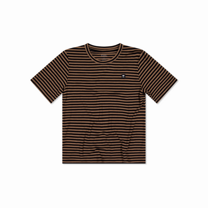 Mons Royale - Women's Icon Merino T-Shirt - MR Stripe Toffee