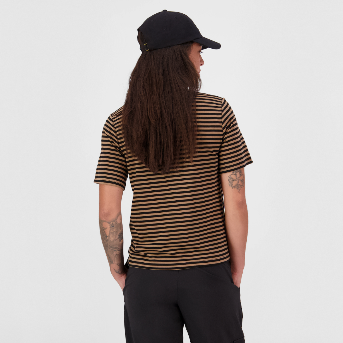 Mons Royale - Women's Icon Merino T-Shirt - MR Stripe Toffee