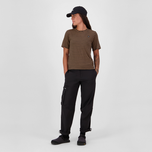 Mons Royale - Women's Icon Merino T-Shirt - MR Stripe Toffee