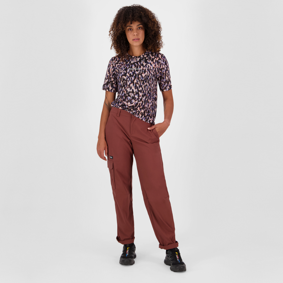 Mons Royale (Sample) - Women's Icon Merino T-Shirt - Rock Leopard - Futureproof.life