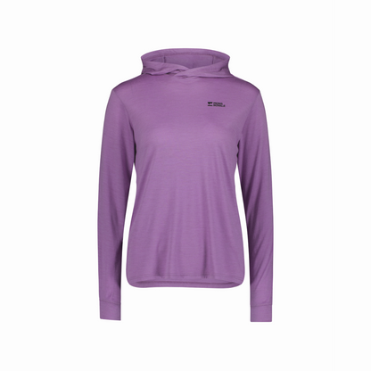 Mons Royale (Sample) - Women's Pivot Merino Long Sleeve Hood - Bloom - Futureproof.life