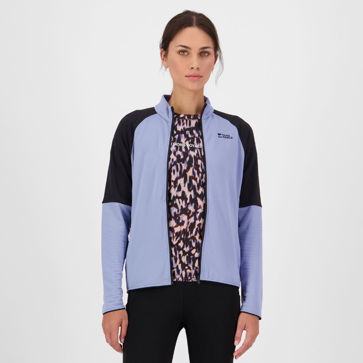 Mons Royale (Sample) - Women's Quad Merino Fleece Jacket - Skyline/Black
