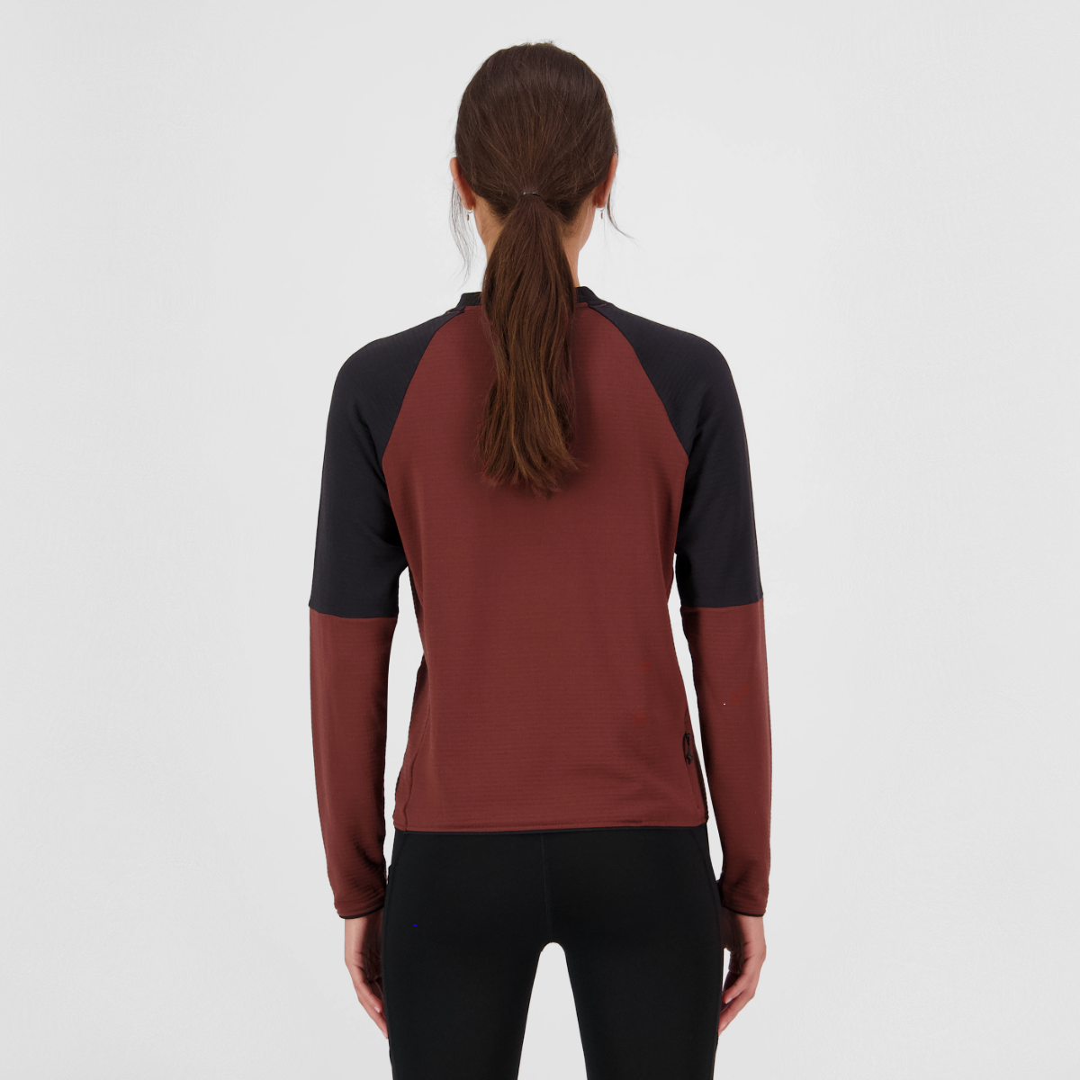 Mons Royale (Sample) - Women's Quad Merino Fleece Pullover - Sable/Black