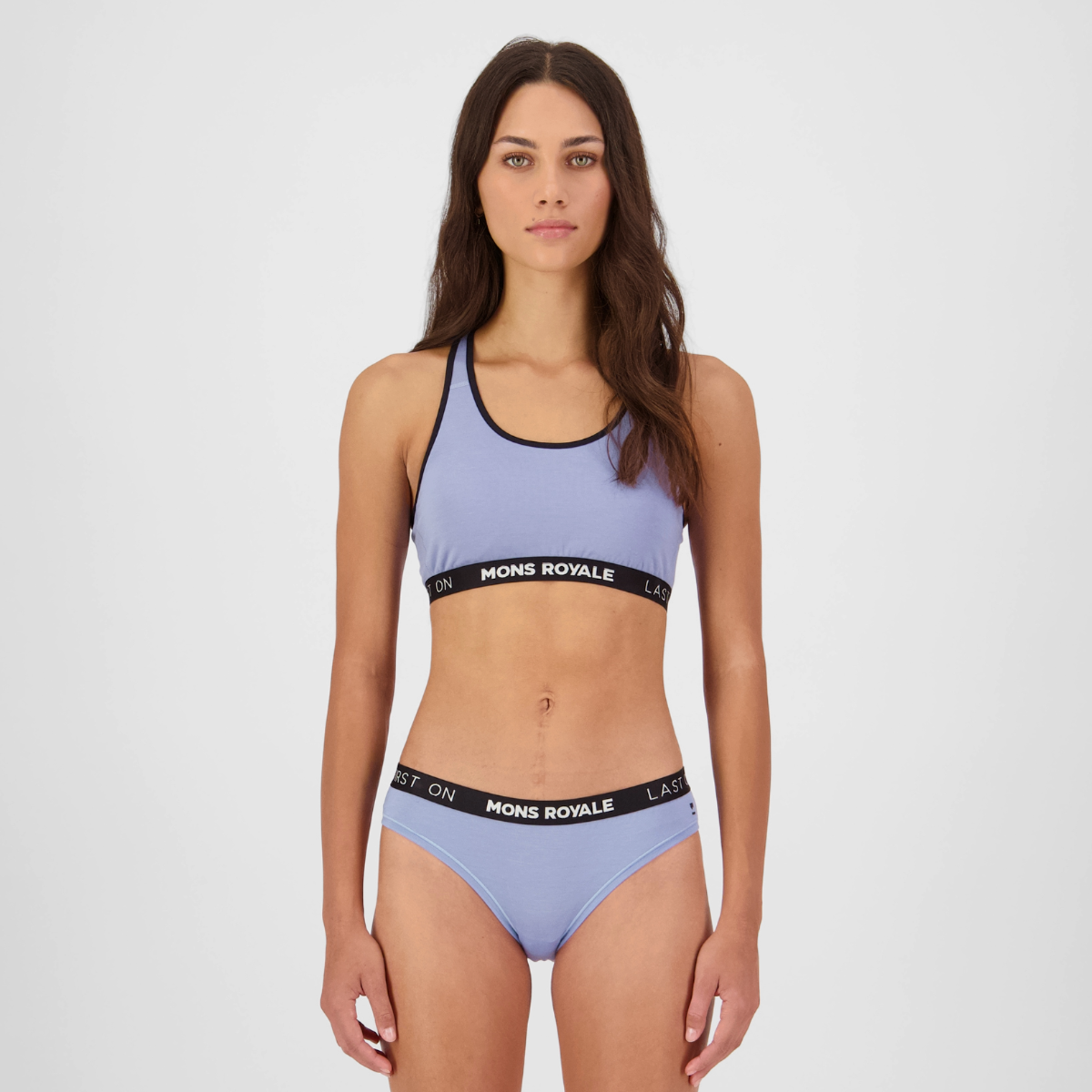 Mons Royale (Sample) - Women's Sierra Merino Sports Bra - Skyline/Black