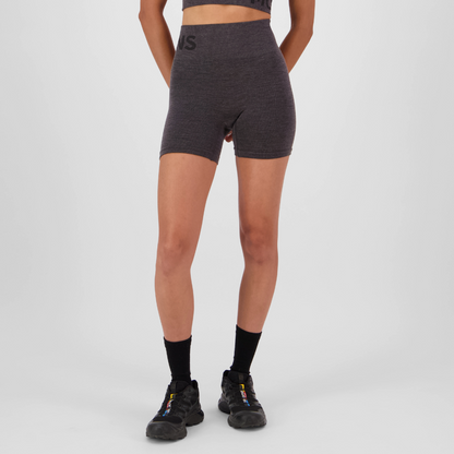 Mons Royale (Sample) - Women's Solace Merino Seamless Shorts - Forged Iron