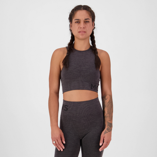 Mons Royale (Sample) - Women's Solace Merino Seamless Tank - Forged Iron