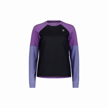 Mons Royale (Sample) - Women's Tarn Merino Bike Wind Jersey - Skyline/Bloom/Black