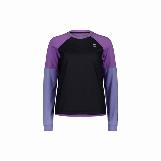 Mons Royale (Sample) - Women's Tarn Merino Bike Wind Jersey - Skyline/Bloom/Black