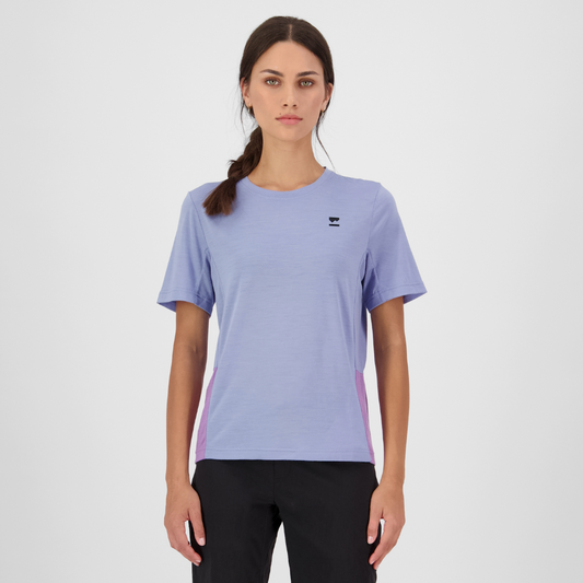 Mons Royale (Sample) - Women's Tarn Merino T-Shirt - Skyline/Bloom - Futureproof.life