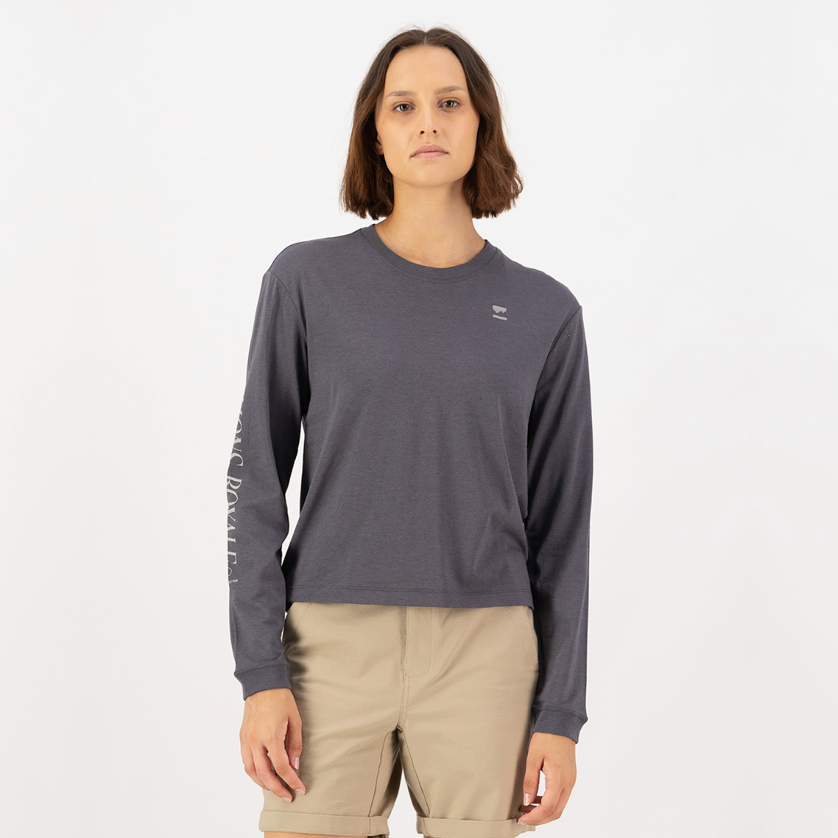 Mons Royale (Sample) - Women's Yonder Merino Organic Cotton Long Sleeve - Vintage Black