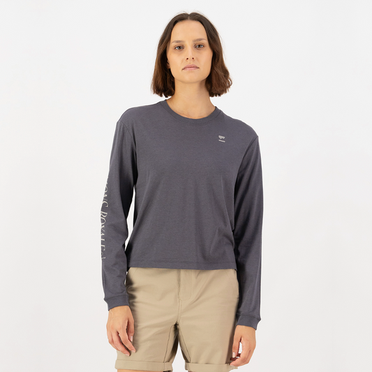 Mons Royale (Sample) - Women's Yonder Merino Organic Cotton Long Sleeve - Vintage Black