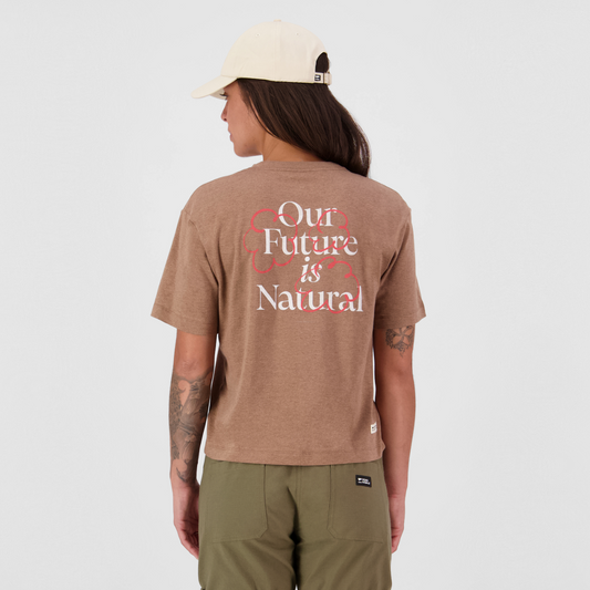 Mons Royale (Sample) - Women's Yonder Merino Organic Cotton T-Shirt - Mocha