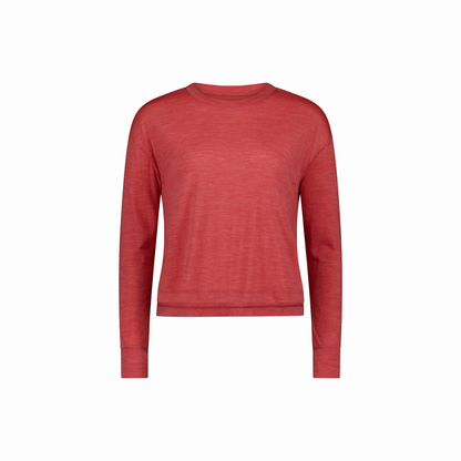 Mons Royale (Sample) - Women's Zephyr Merino Tencel Boxy Long Sleeve - Watermelon