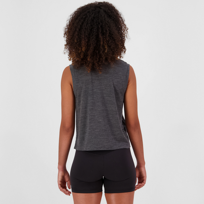 Mons Royale (Sample) - Women's Zephyr Merino Tencel Boxy Tank - Smoke